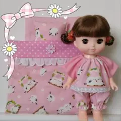 お布団&パジャマセット　シマエナガフラワーアーチ　ソランちゃん　メルちゃん