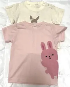 ウサギプリント Tシャツ 2枚セット