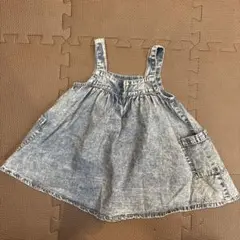 ウォッシュブルー ジャンバースカート サロペット風