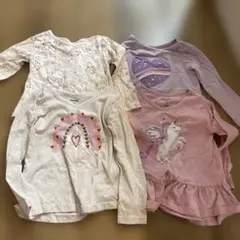 Pekkle ユニコーン・虹デザイン Tシャツセット 4歳用