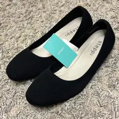 新品✨️【steppi】タグ付き フラットパンプス ネイビー プレーントゥ 25