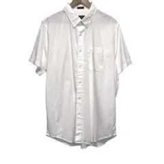 A&F アバクロンビー&フィッチ　半袖BDシャツ　刺繍ロゴ　ホワイト　 XXL
