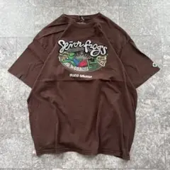 メンズ 古着 SENOR FROGS Tシャツ 茶色 ブラウン カエル XL