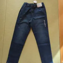 未使用ダークブルーデニムパンツ ゴムウエスト