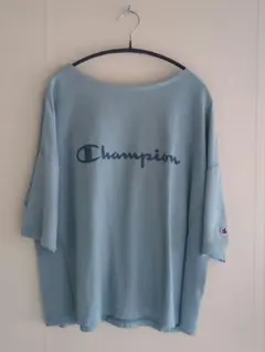 Champion チャンピオン　T-Shirt ライトブルー　五分袖　M