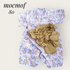 mocmof 花柄甚平 80cm スカート付き　ロンパース
