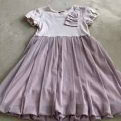 BeBe リボン　バルーン　半袖ワンピース