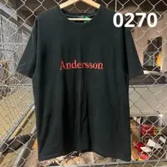 Andersson 刺繍ロゴ 黒 Tシャツ
