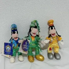 ぬいぐるみバッジ　グーフィー　ディズニーシー15周年　ランド　35周年　30周年
