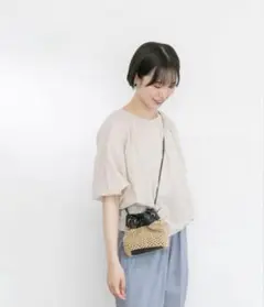 アーバンリサーチ ラボ WEB限定 2WAY ドルマン ギャザー ブラウス 半袖