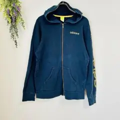 訳あり‼️adidas アディダス 【フリー】ジップアップパーカー ネイビー