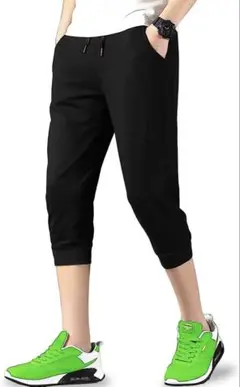 6分丈 パンツ メンズ ミディアムパンツ 薄手　速乾 ストレッチ ジャージ