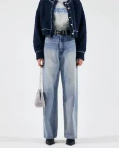 moussy デニム HW DAMAGE LOOSE STRAIGHT 24