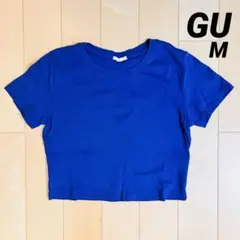 【GU】トップス 半袖 クロップド丈 ブルー