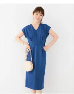 新品同様•Liala×PG• ワンピース •ブルー・Vネック•М