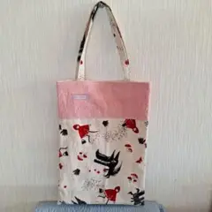 赤ずきんと狼のイラスト手提げバッグ
