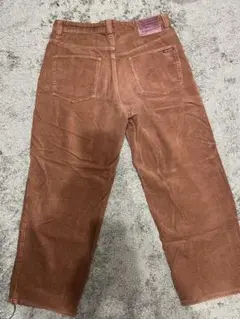 ブラウン コーデュロイ ワイドレッグパンツ