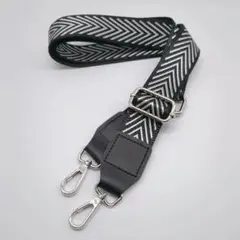 【新品】ショルダーストラップ 幅3.8cm モノトーン ヘリンボーン柄 バッグ用