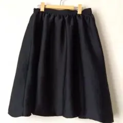 ★ブラック フレアスカート ひざ丈