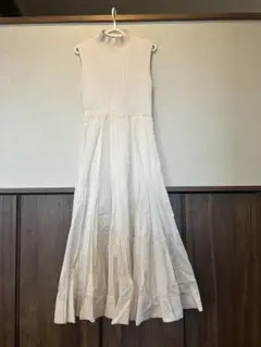SNIDEL ノースリーブ フレアワンピース ホワイト