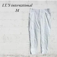 【イッツインターナショナル】【M】コットンパンツ　ホワイト　シンプル　爽やか