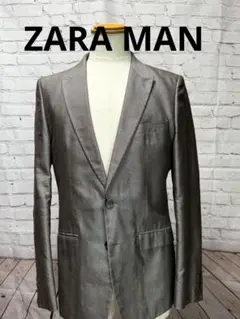 ZARA MAN ザラマン光沢グレー テーラードジャケット EU 48