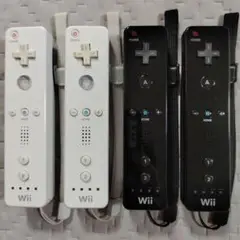 ニンテンドー Wii Wiiリモコン シロ + クロ 4個セット