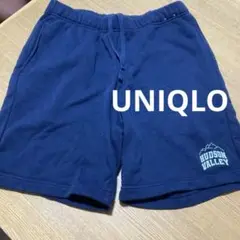 ユニクロ　HUDSON VALLEYロゴ入り柔らかネイビー ショートパンツ