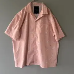 UNLERAXING アンリラクシング　タバコ柄　オープンカラーシャツ