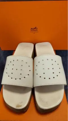 エルメス ウエッジソール サンダル ホワイト
