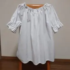 フラ オフショルダートップス白