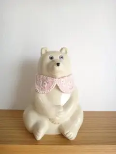 しろくま貯金箱　つけ襟　刺繍えり　ハンドメイド