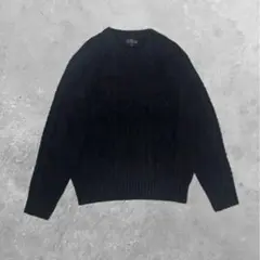 ZIP FIVE ケーブル編みニットセーター ブラック　メンズ
