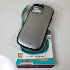 iPhone14 Pro Max 耐衝撃ハイブリッドケース メタルシルバー