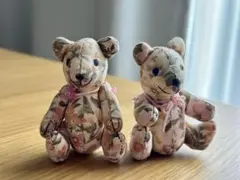 花柄テディベア2体セット