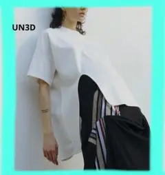 UN3D CURVE SLIT T-SH 白