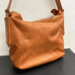 【美品】genten ゲンテン 本革 ワンショルダー バッグ キャメル 大容量