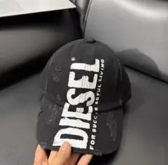 DIESEL ブラック ダメージキャップ