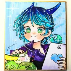 手描きイラスト色紙 №1637