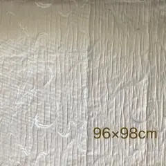 カーテン生地はぎれ　シワ加工　リーフ織柄　アイボリー　ベージュ　96×98cm