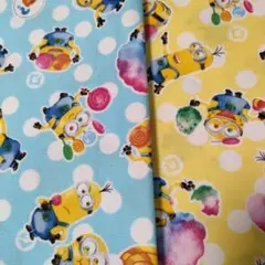 1m×110cm ミニオン生地セット はぎれ　オックス　ハロウィン