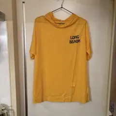 イエロー フード付き Tシャツ LONG BEACH 3L