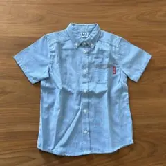 PERFECT DASH 半袖シャツ ブルー ダンガリー デニム キッズ 130