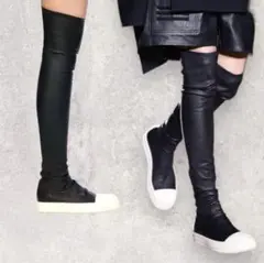 Rick Owens ストレッチレザーニーハイブーツ　39 Rick Owens Cargowedge Leather ニーハイブーツ (ブーツ) IFCHIC.COM