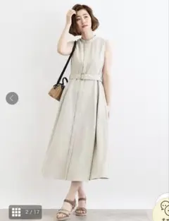 ⭐︎新品タグ付き⭐︎grove リネンライクワンピース　Mサイズ
