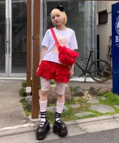 Candystripper1度使用のみ♥♥赤フリルウエストショルダーバッグ♥