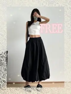 ふんわり☆ブラック☆バルーンスカート☆フリーサイズ☆新品☆