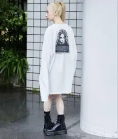 エックスガール　ホワイト 長袖Tシャツ ポケット付き