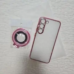 GalaxyS23 ピンクメタルスマホケース　スタンド、指かけ付き