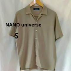 NANO universe オープンカラーシャツ　S 天竺ニット生地